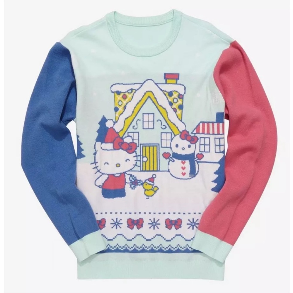 Sanrio Hello Kitty Snowy Town Holiday Sweater BoxLunch Exclusive Size XL